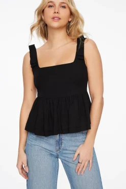 Blouses & Tops | Blouses & Tops-Dynamite Bow Peplum top Black