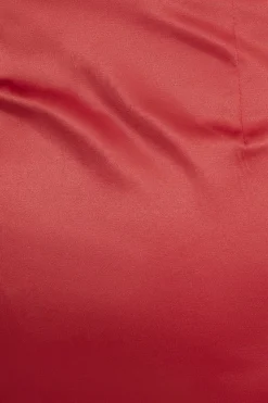 Skirts & Skorts | Bestsellers-Dynamite Bow Satin Mini Skirt Red