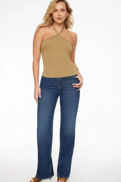 Tees & Tanks | Tees & Tanks-Dynamite Braided Halter Top Brown