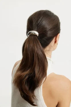 Hair Accessories-Dynamite Bubble Hair Tie Gray