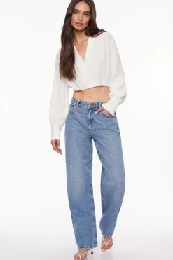 Blouses & Tops | Blouses & Tops-Dynamite Bubble Textured Crop Shirt White