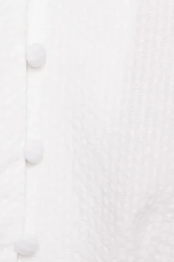 Blouses & Tops | Blouses & Tops-Dynamite Bubble Textured Crop Shirt White