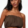 Blouses & Tops | Blouses & Tops-Dynamite Bubble Tube Top Brown