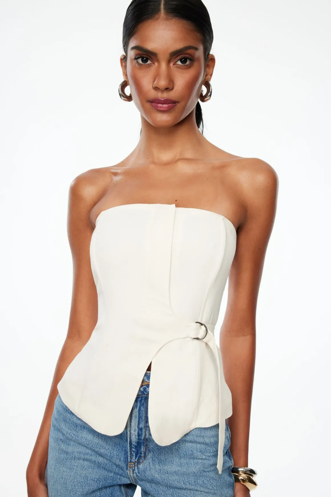 Blouses & Tops | Blouses & Tops-Dynamite Buckle Tube Top White