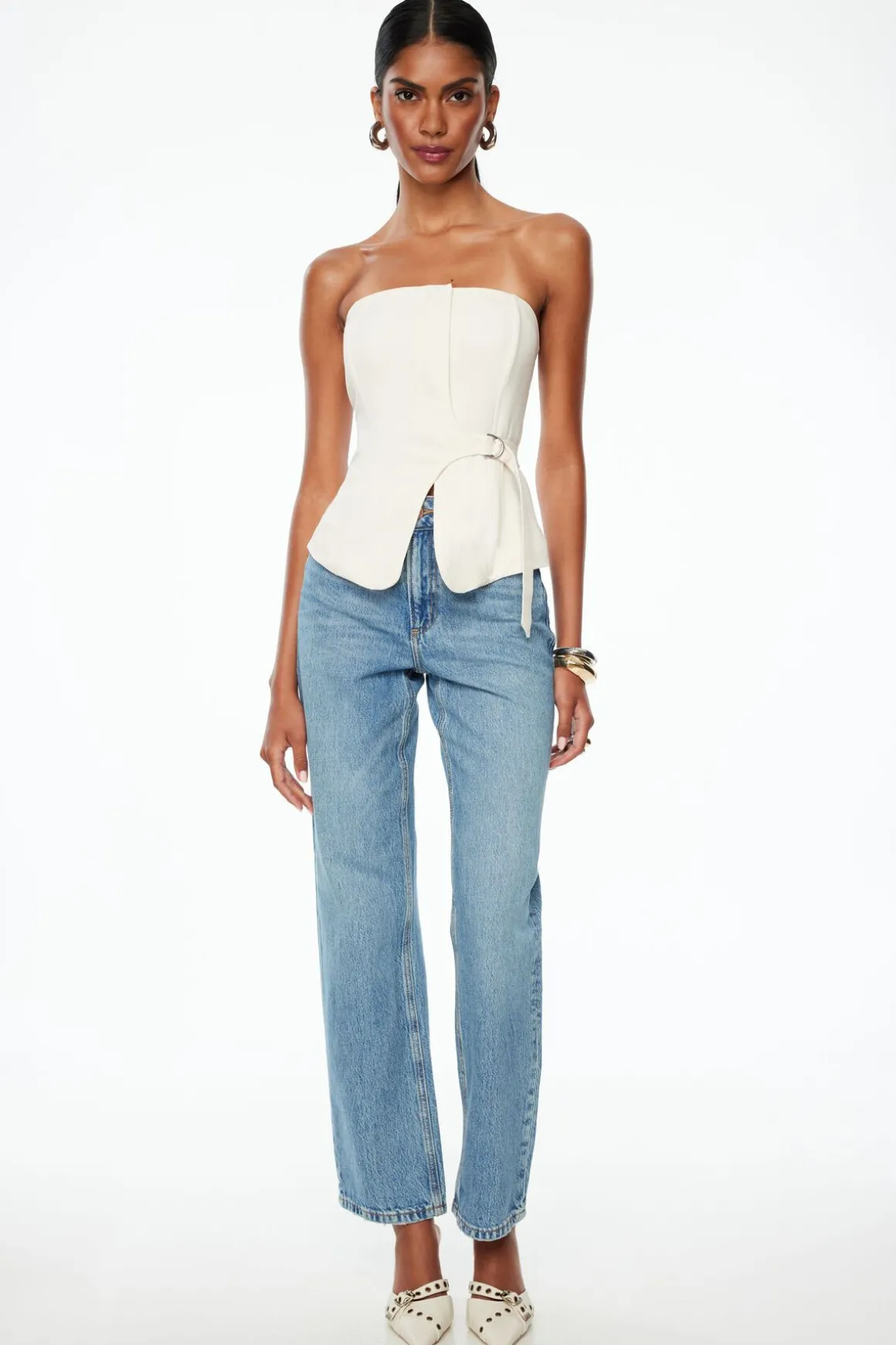Blouses & Tops | Blouses & Tops-Dynamite Buckle Tube Top White