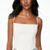 Tees & Tanks | Tees & Tanks-Dynamite Bustier Top With Boning White