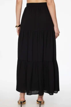 Skirts & Skorts | Skirts-Dynamite Buttoned Tiered Maxi Skirt Black