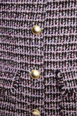 Dresses & Jumpsuits | New Dresses-Dynamite Buttoned Tweed Mini Dress Purple