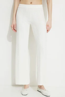 Pants | Online Exclusives-Dynamite Cable Knit Flared Pants White