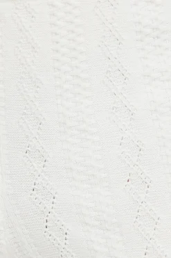 Pants | Online Exclusives-Dynamite Cable Knit Flared Pants White