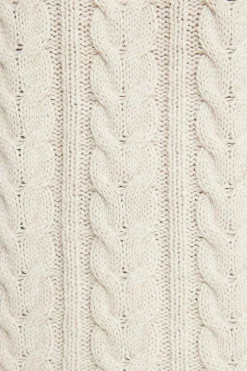 Sweaters & Cardigans | Sweaters-Dynamite Cable Knit Mock Neck Sweater White