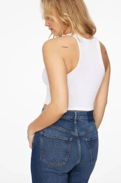 Tees & Tanks | Tees & Tanks-Dynamite Camden Scoop Neck Crop Top White