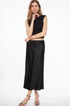 Tees & Tanks | Tees & Tanks-Dynamite Cap Sleeve Popcorn Textured Top Black