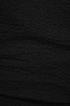 Tees & Tanks | Tees & Tanks-Dynamite Cap Sleeve Popcorn Textured Top Black