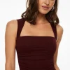 Tees & Tanks | Bestsellers-Dynamite Cherry Bolero Tank Top Burgundy