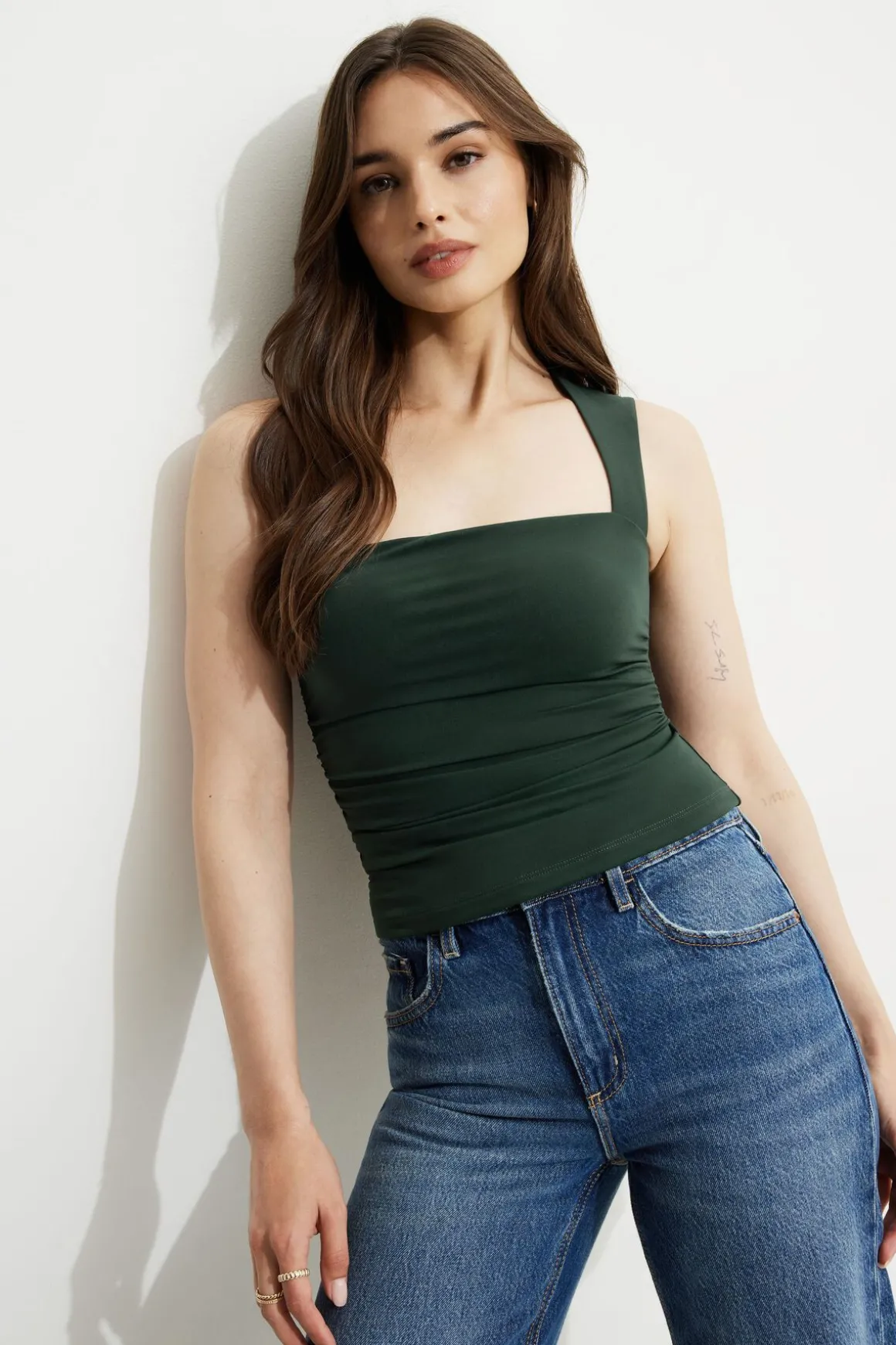 Tees & Tanks | Sleeveless Tops-Dynamite Cherry Bolero Tank Top Green