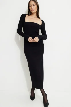 Dresses & Jumpsuits | Online Exclusives-Dynamite Cherry Ribbed Bolero Maxi Dress Black