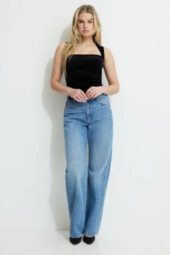 Tees & Tanks | Tees & Tanks-Dynamite Cherry Velvet Sleeveless Bolero Top Black