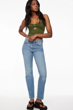 Jeans & Denim-Dynamite Chiara Slim Straight Jeans Blue