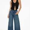 Jeans & Denim-Dynamite Chloe Ultra Wide Leg Crop Jeans Blue