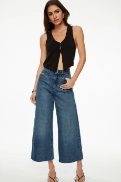 Jeans & Denim-Dynamite Chloe Ultra Wide Leg Crop Jeans Blue