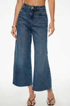 Jeans & Denim-Dynamite Chloe Ultra Wide Leg Crop Jeans Blue