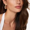 Earrings-Dynamite Chunky Ribbed Hoop Earrings Yellow