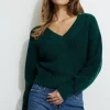 Sweaters & Cardigans | Sweaters-Dynamite Cinched Waist Sweater Green