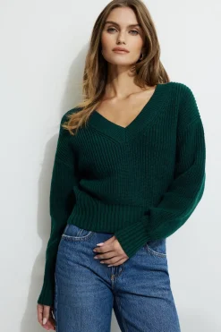 Sweaters & Cardigans | Sweaters-Dynamite Cinched Waist Sweater Green