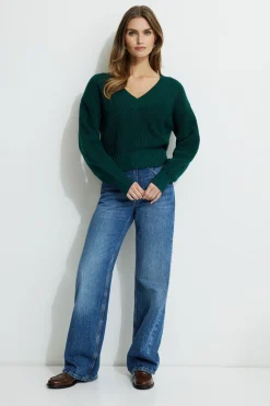 Sweaters & Cardigans | Sweaters-Dynamite Cinched Waist Sweater Green