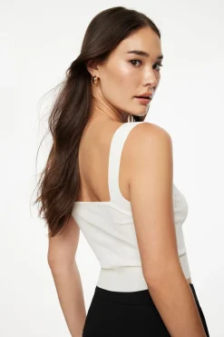 Sweaters & Cardigans | Sweaters-Dynamite Compact Tank Top White