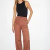 Straight Leg Pants-Dynamite Crawford Linen Straight Pants Brown