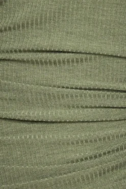Tees & Tanks | Tees & Tanks-Dynamite Crewneck Ruched Bungy Top Green