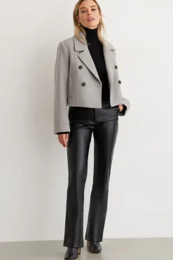 Coats & Jackets | Classic Coats-Dynamite Cropped Peacoat Gray