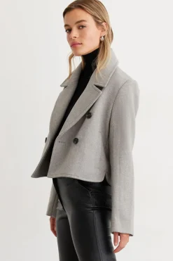 Coats & Jackets | Classic Coats-Dynamite Cropped Peacoat Gray