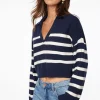 Sweaters & Cardigans | Sweaters-Dynamite Cropped Polo Sweater Blue