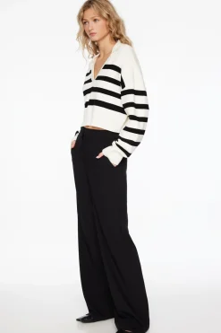 Sweaters & Cardigans | Sweaters-Dynamite Cropped Polo Sweater White