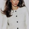 Blazers & Vests-Dynamite Cropped Tweed Blazer White