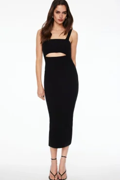 Dresses & Jumpsuits | Midi & Maxi Dresses-Dynamite Cut Out Knit Midi Dress Black