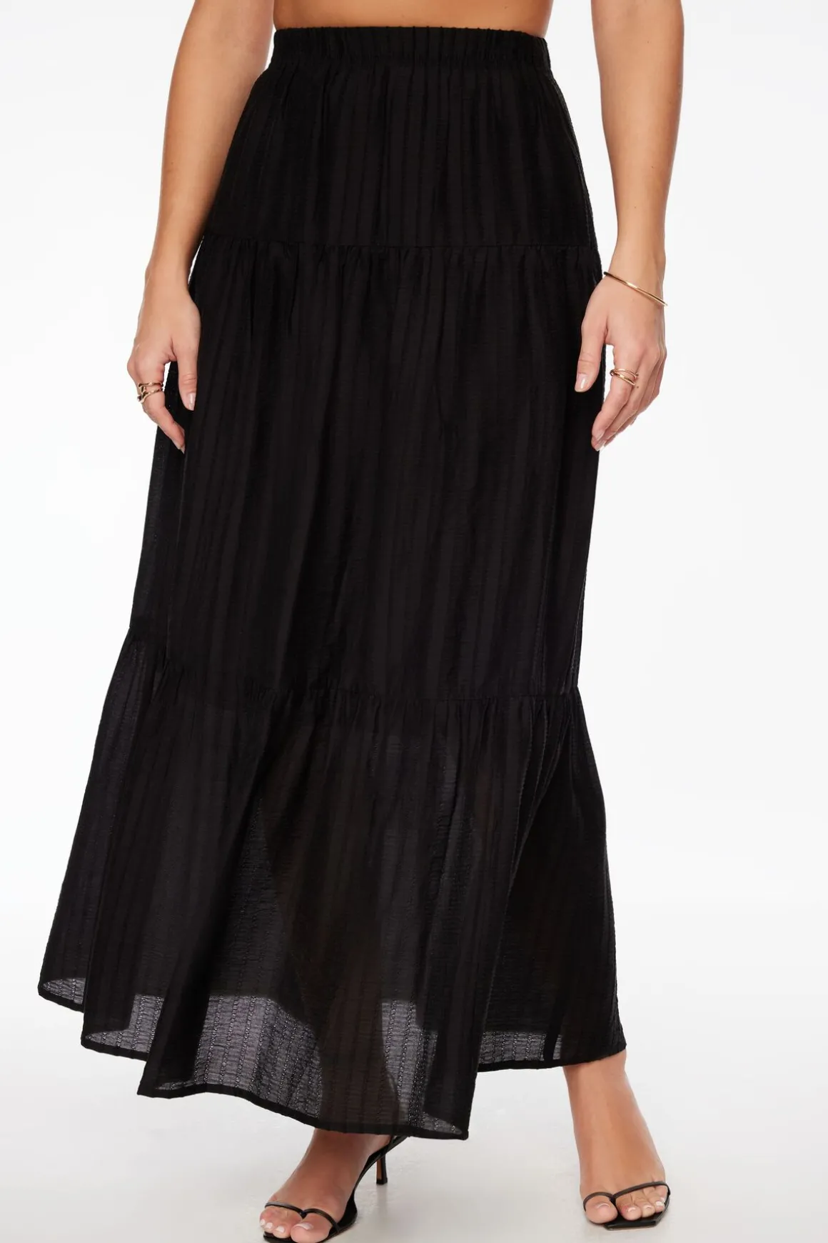 Skirts & Skorts | Skirts-Dynamite Daisy Tiered Maxi Skirt Black