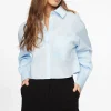 Blouses & Tops | Blouses & Tops-Dynamite Dalia Cropped Shirt Blue