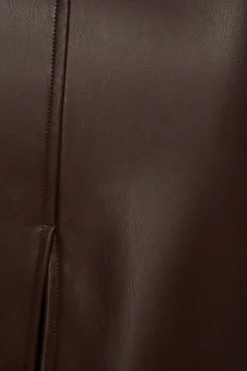 Bestsellers | Skirts-Dynamite Danbi Faux Leather Midi Skirt Brown