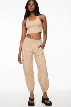 Pants-Dynamite Daria Utility Jogger Pants Brown