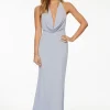 Dresses & Jumpsuits | Midi & Maxi Dresses-Dynamite Deep Cowl Neck Maxi Dress Blue