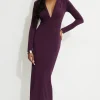 Dresses & Jumpsuits | New Dresses-Dynamite Deep V Maxi Dress Burgundy