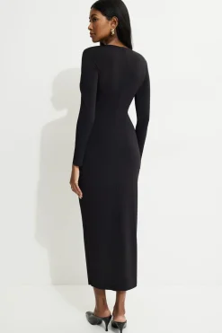 Dresses & Jumpsuits | New Dresses-Dynamite Deep V Maxi Dress Black