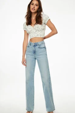 Blouses & Tops | Blouses & Tops-Dynamite Delphine Puff Sleeve Top Blue