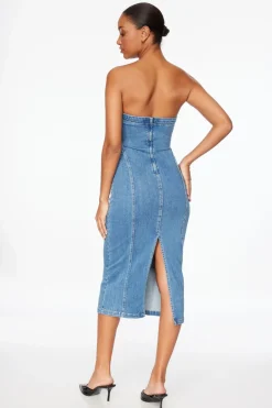 Jeans & Denim | Dresses & Jumpsuits-Dynamite Denim Midi Tube Dress Blue