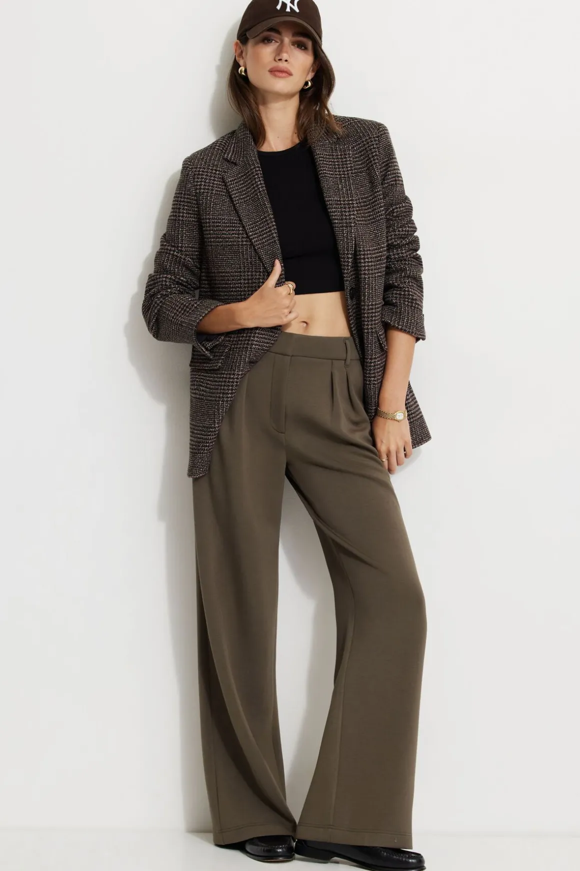 Blazers & Vests | Matching Sets-Dynamite Diana Plaid Oversized Blazer Black