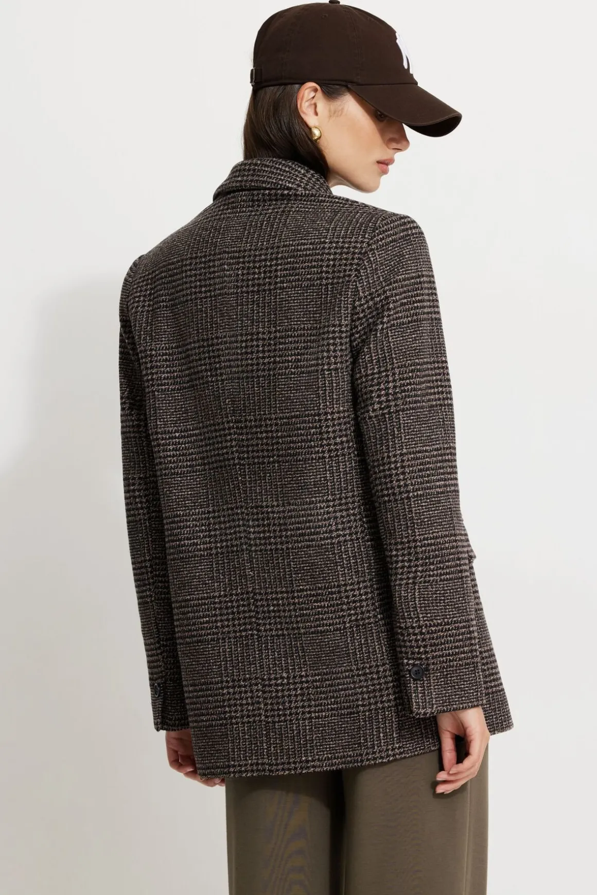 Blazers & Vests | Matching Sets-Dynamite Diana Plaid Oversized Blazer Black